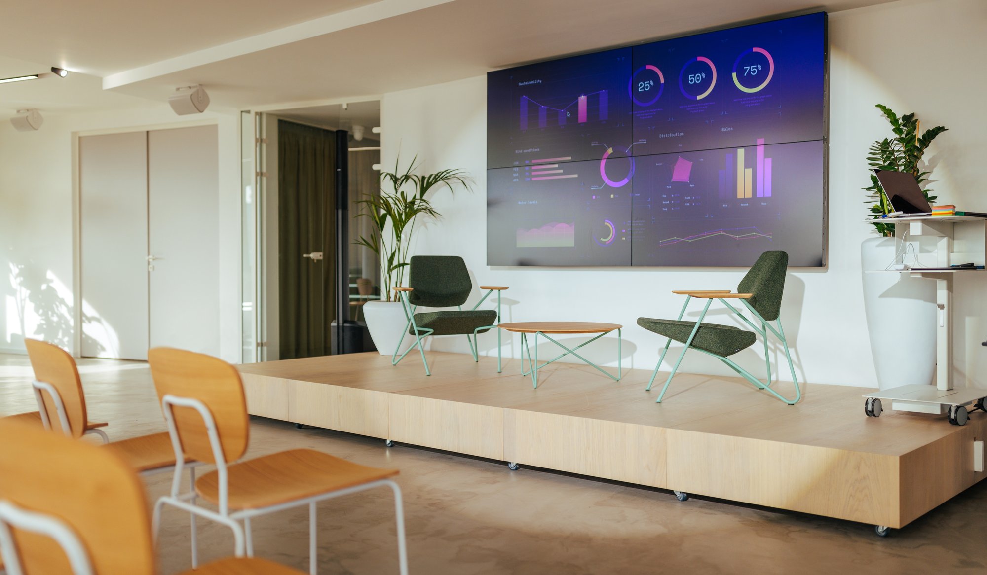Corporate stage 2x2 videowall
